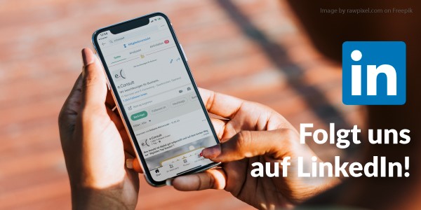 e.Consult AG Folge uns auf LinkedIn Header